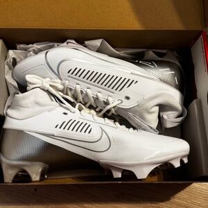 Nike White and Silver Football Cleats